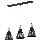 Chandelier on a string HIRA 3xE27/60W/230V black