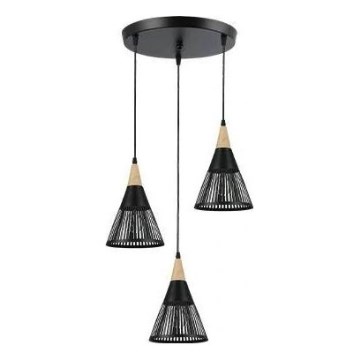 Chandelier on a string HIRA 3xE27/60W/230V d. 40 cm black