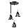 Chandelier on a string HIRA 3xE27/60W/230V d. 40 cm black