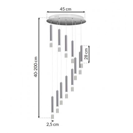 Chandelier on a string ICE 12xLED/1W/230V