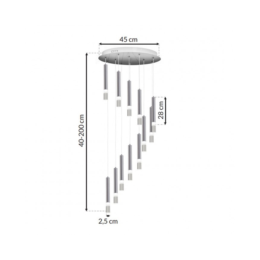 Chandelier on a string ICE 12xLED/1W/230V