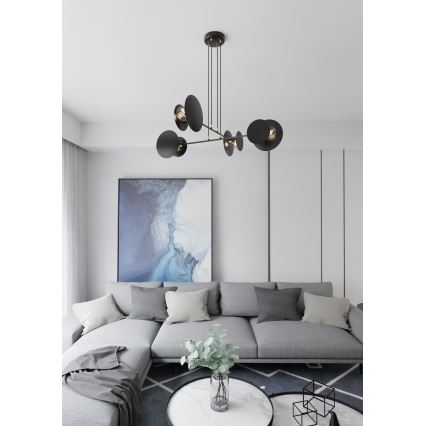 Chandelier on a string IDEA 4xE27/15W/230V black