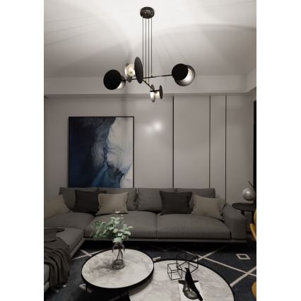 Chandelier on a string IDEA 4xE27/15W/230V black