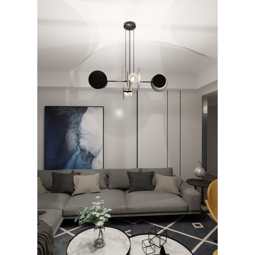 Chandelier on a string IDEA 4xE27/15W/230V black