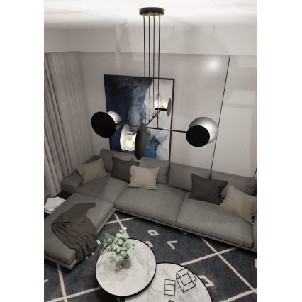 Chandelier on a string IDEA 4xE27/15W/230V black