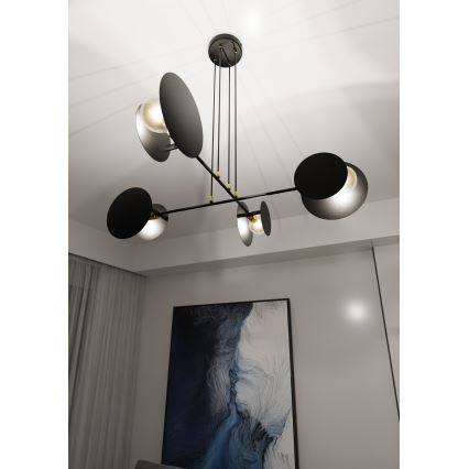 Chandelier on a string IDEA 4xE27/15W/230V black