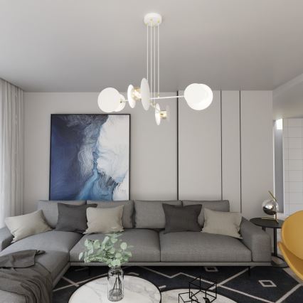 Chandelier on a string IDEA 4xE27/15W/230V white