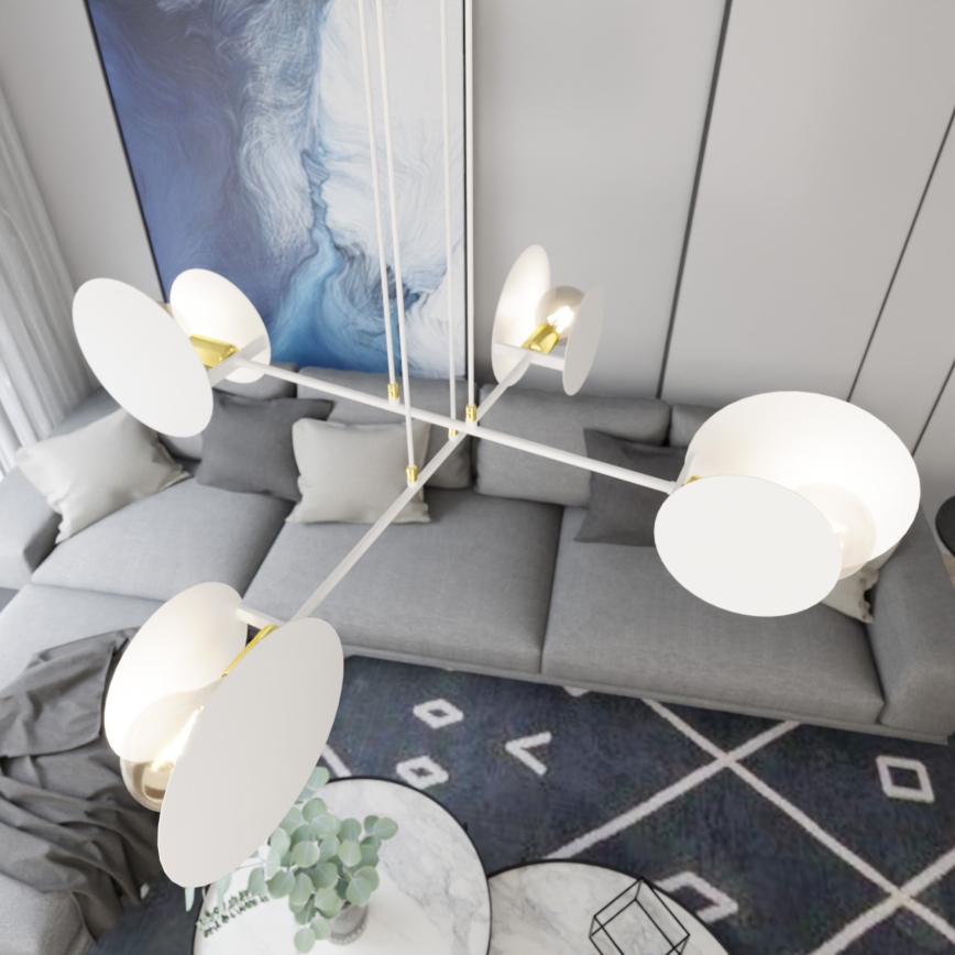 Chandelier on a string IDEA 4xE27/15W/230V white