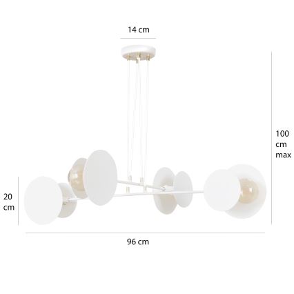 Chandelier on a string IDEA 4xE27/15W/230V white