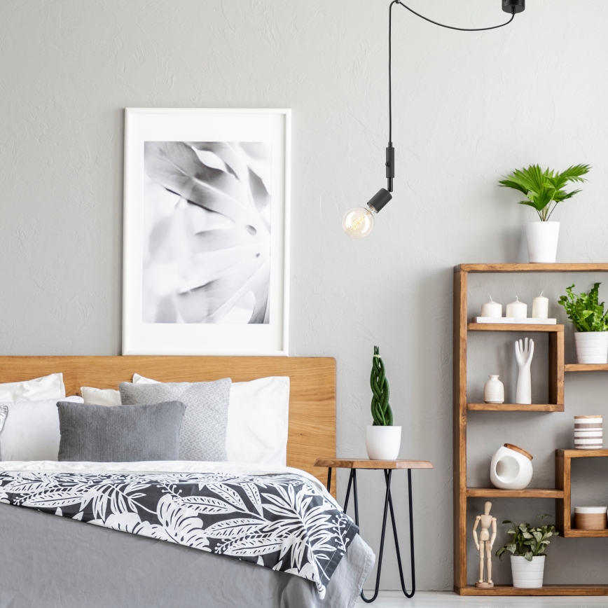 Chandelier on a string INA 1xE27/42W/230V black