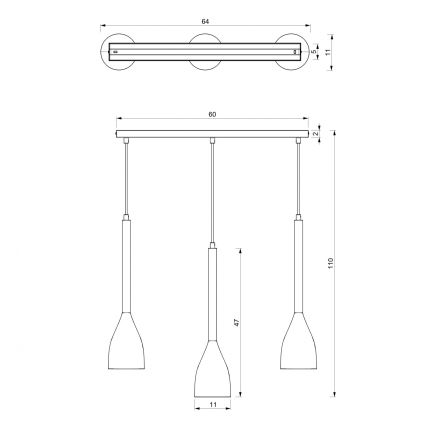 Chandelier on a string ISTAPPAR 3xE27/60W/230V black