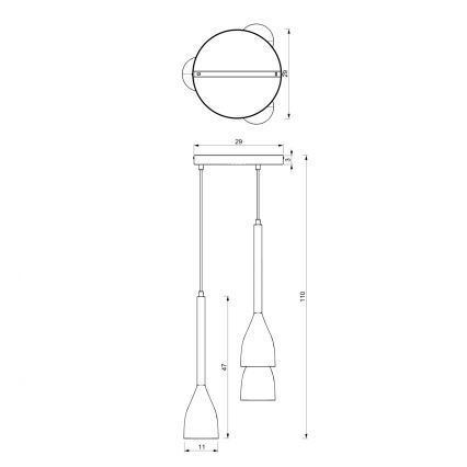 Chandelier on a string ISTAPPAR 3xE27/60W/230V black