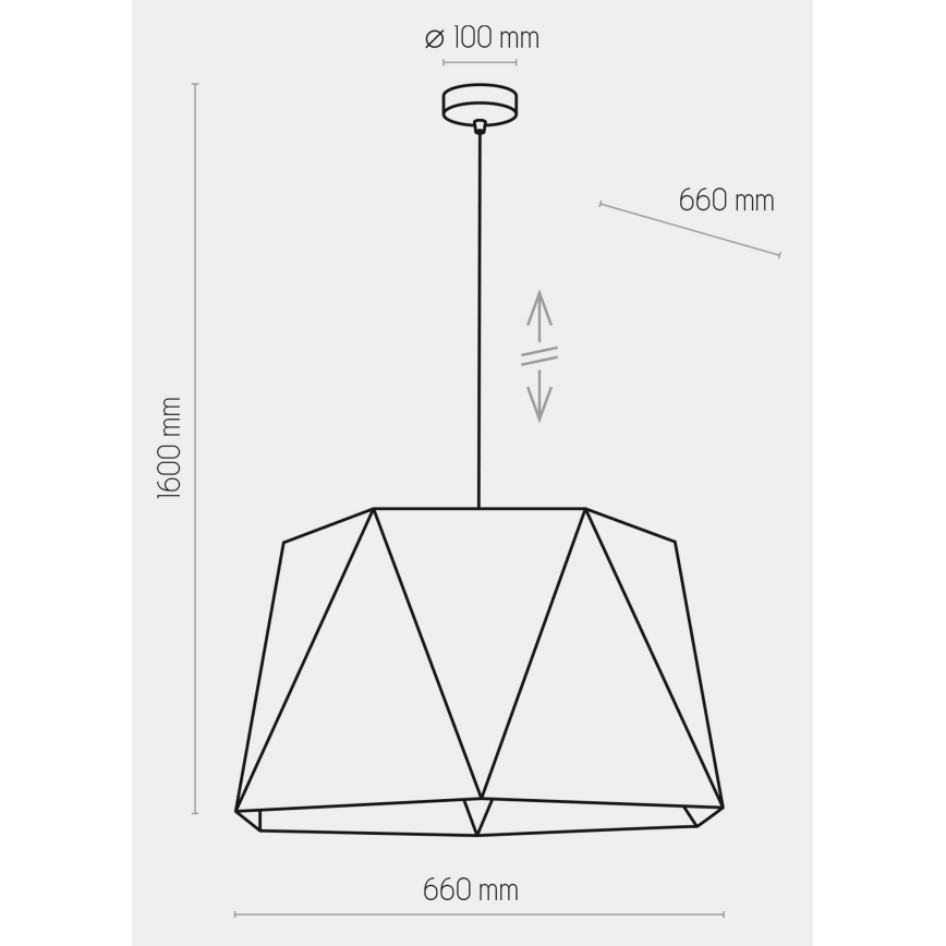 Chandelier on a string IVO 1xE27/25W/230V black/gold