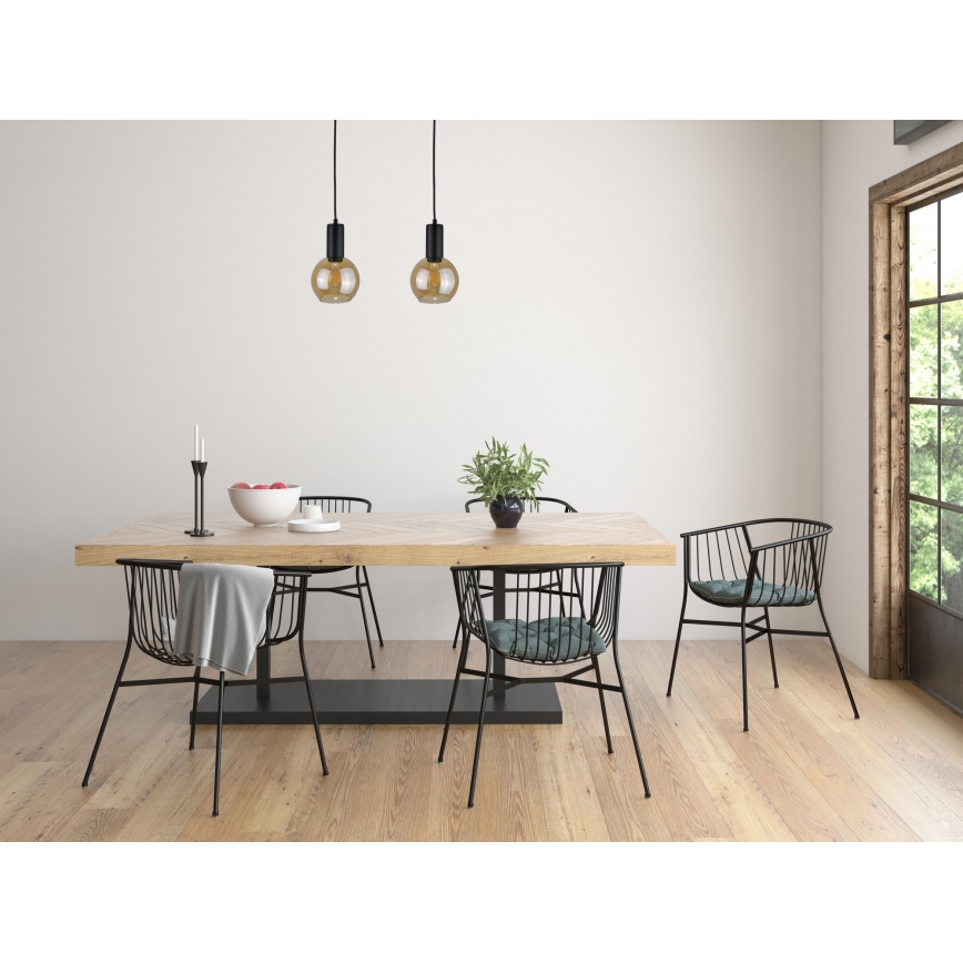 Chandelier on a string JANTAR BLACK 2xE27/60W/230V
