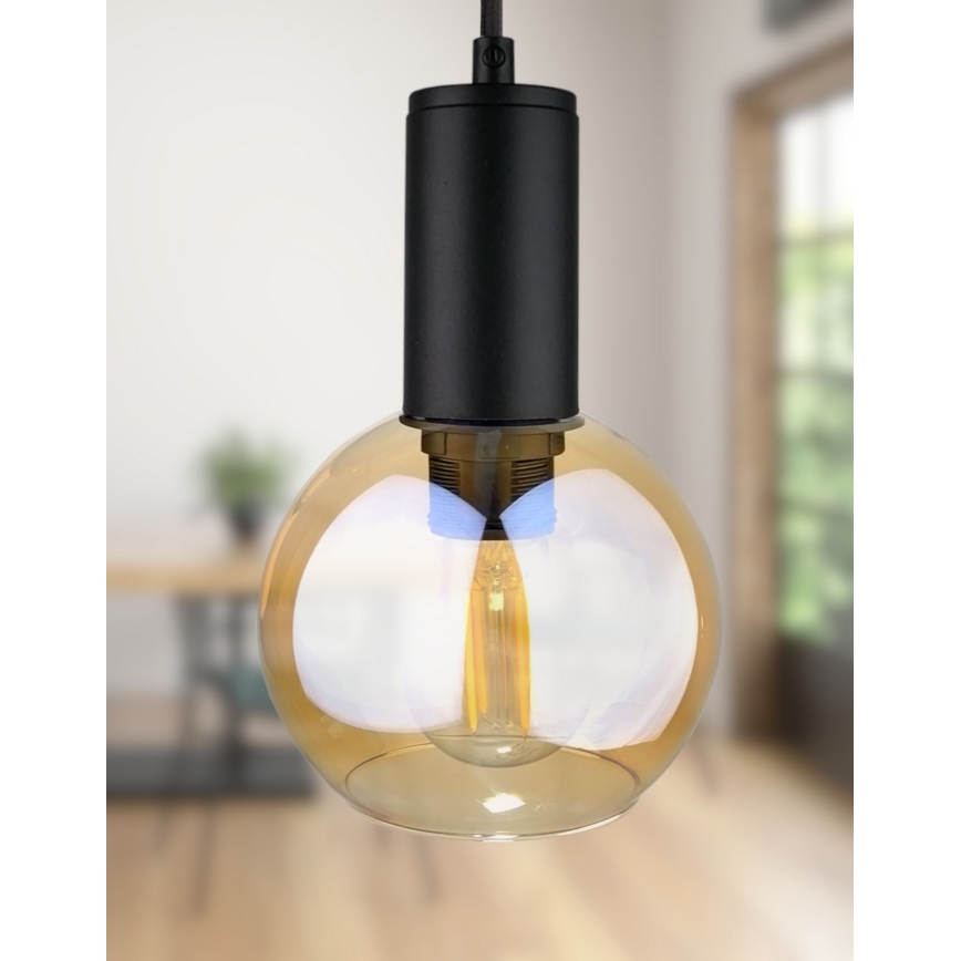Chandelier on a string JANTAR BLACK 2xE27/60W/230V