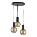 Chandelier on a string JANTAR BLACK 3xE27/60W/230V d. 30 cm