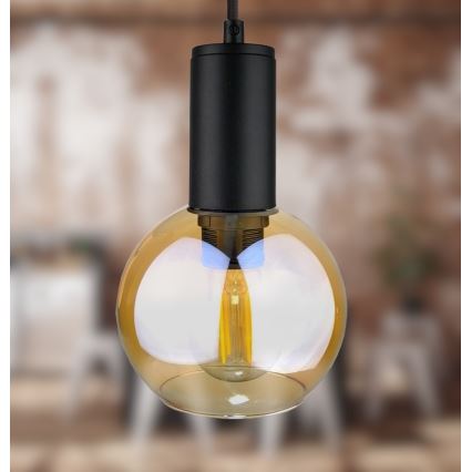 Chandelier on a string JANTAR BLACK 3xE27/60W/230V d. 30 cm