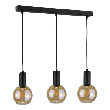 Chandelier on a string JANTAR BLACK 3xE27/60W/230V
