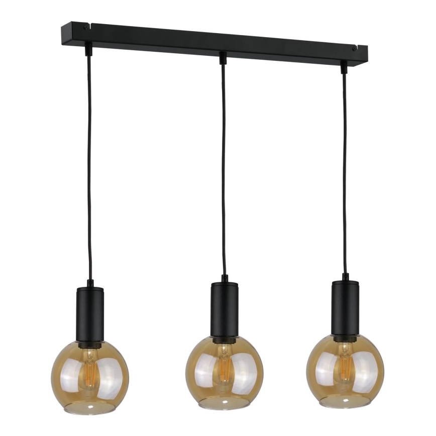 Chandelier on a string JANTAR BLACK 3xE27/60W/230V