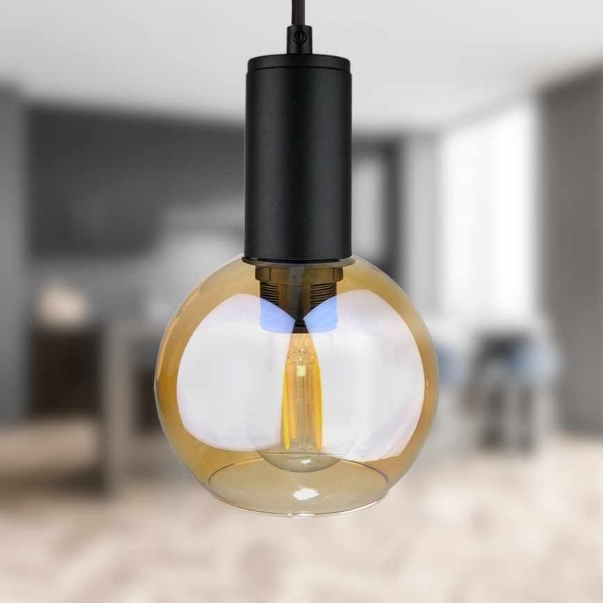 Chandelier on a string JANTAR BLACK 3xE27/60W/230V