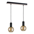 Chandelier on a string JANTAR WOOD 2xE27/60W/230V