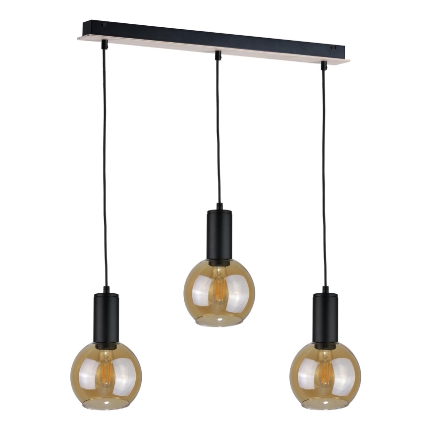 Chandelier on a string JANTAR WOOD 3xE27/60W/230V