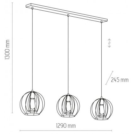 Chandelier on a string JAULA 3xE27/60W/230V