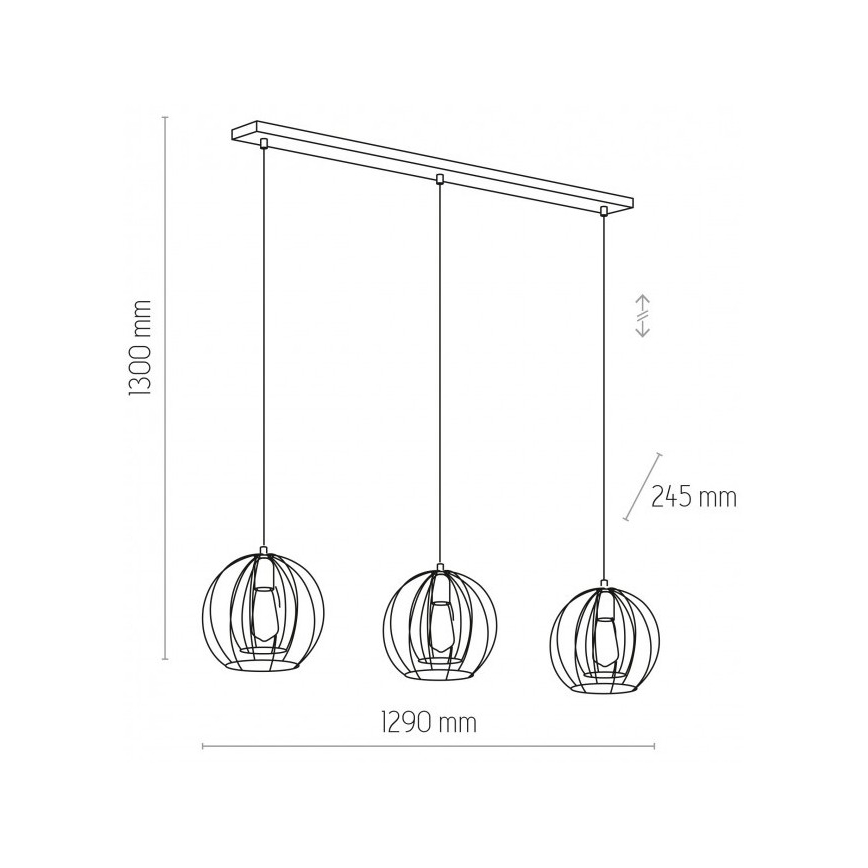 Chandelier on a string JAULA 3xE27/60W/230V