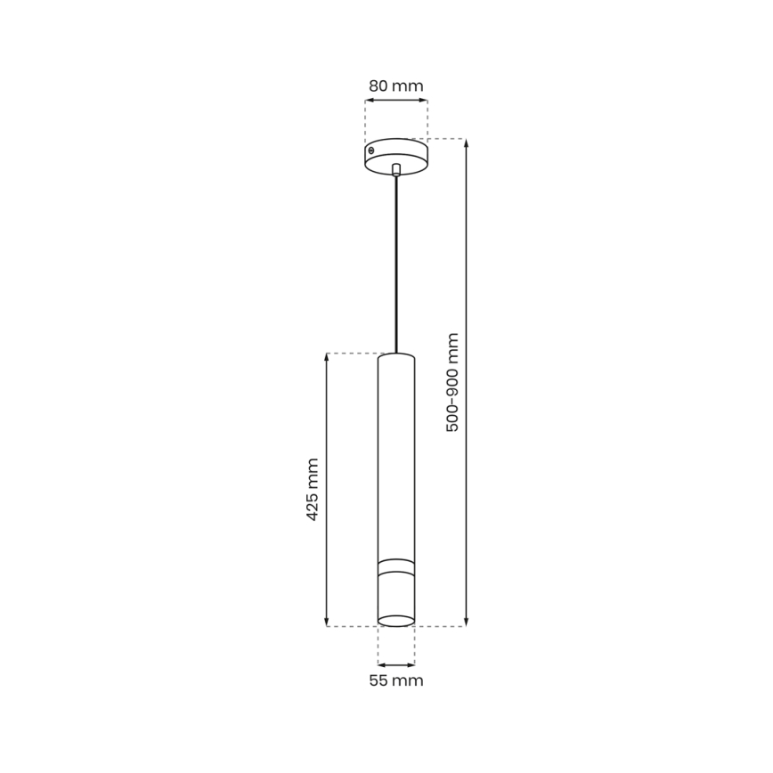 Chandelier on a string JOKER 1xGU10/25W/230V black/matte chrome