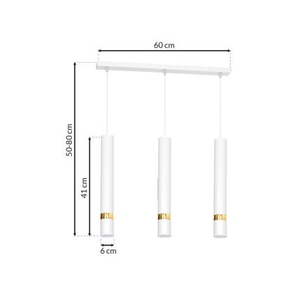 Chandelier on a string JOKER 3xGU10/25W/230V white