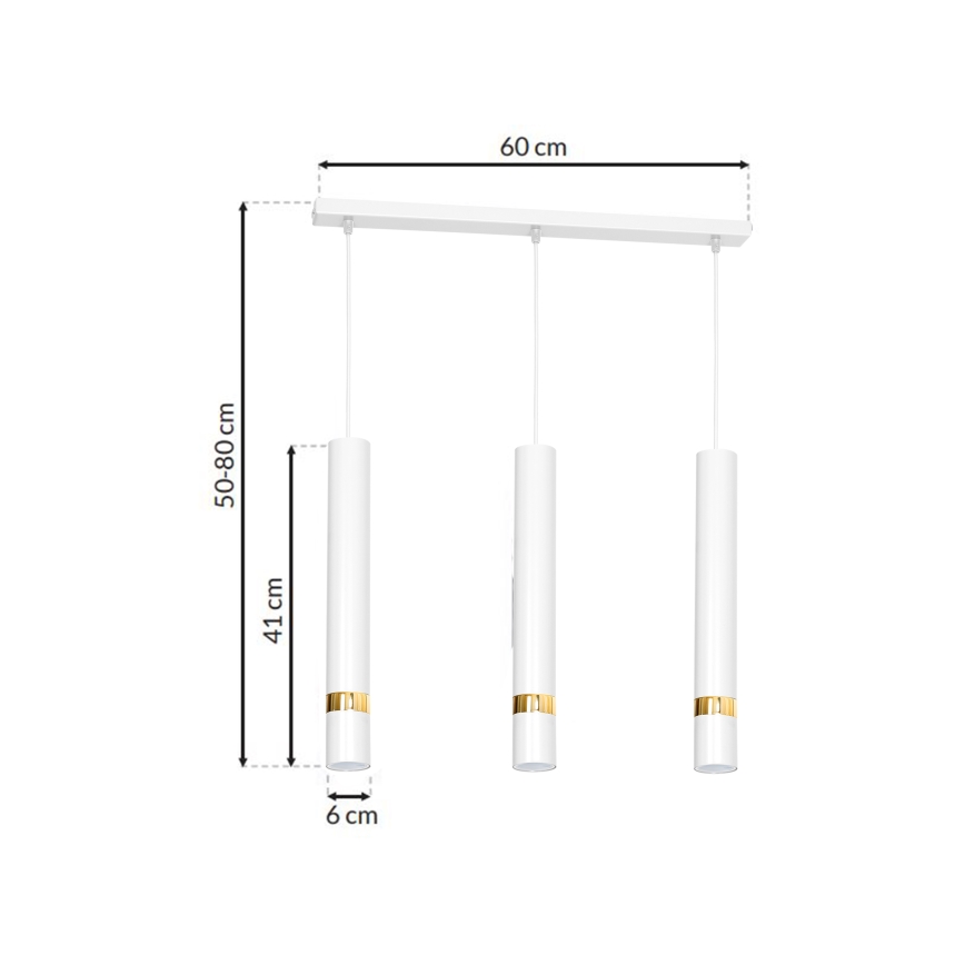 Chandelier on a string JOKER 3xGU10/25W/230V white