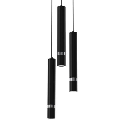 Chandelier on a string JOKER 3xGU10/8W/230V black/shiny chrome