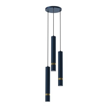 Chandelier on a string JOKER 3xGU10/8W/230V blue/gold