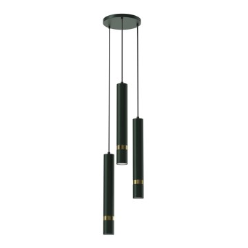 Chandelier on a string JOKER 3xGU10/8W/230V green/gold