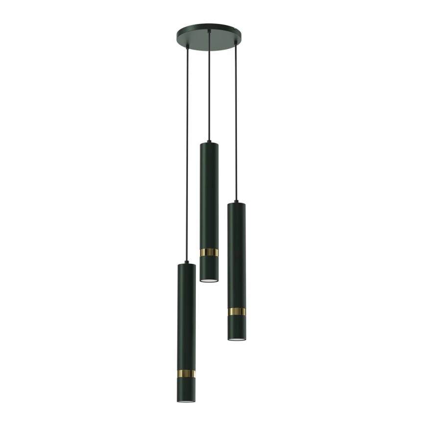 Chandelier on a string JOKER 3xGU10/8W/230V green/gold