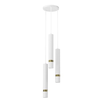 Chandelier on a string JOKER 3xGU10/8W/230V white/gold