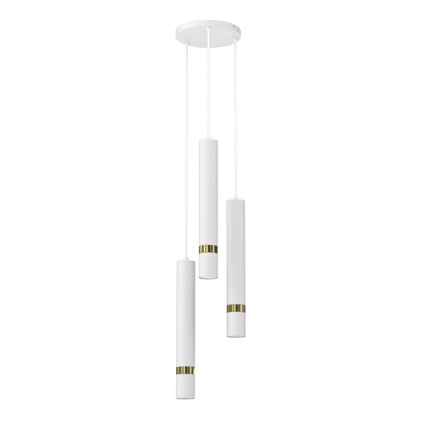 Chandelier on a string JOKER 3xGU10/8W/230V white/gold