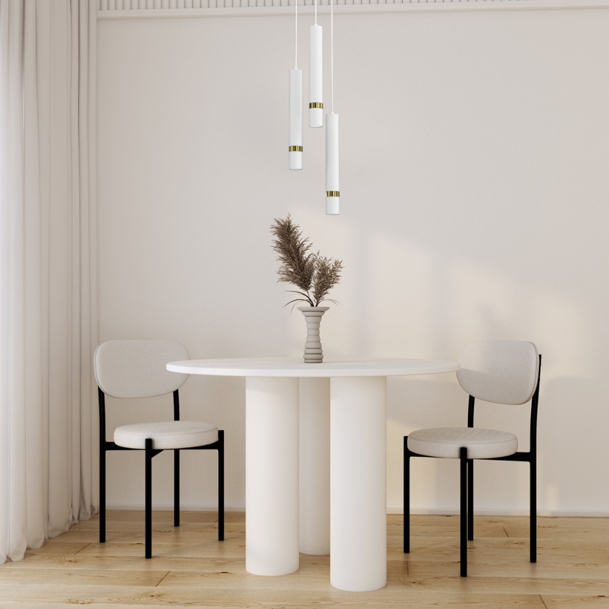 Chandelier on a string JOKER 3xGU10/8W/230V white/gold