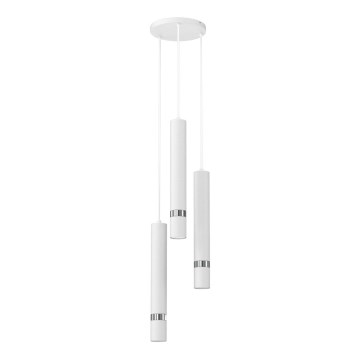Chandelier on a string JOKER 3xGU10/8W/230V white/shiny chrome