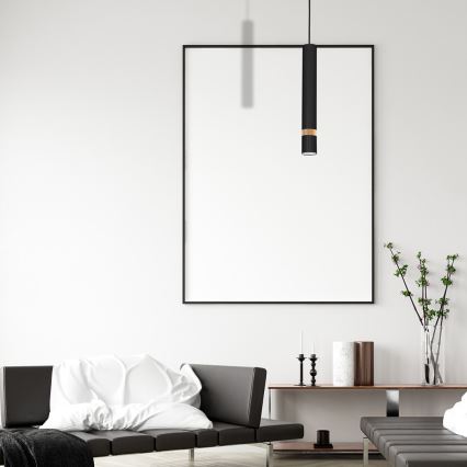 Chandelier on a string JOKER BLACK WOOD 1xGU10/8W/230V