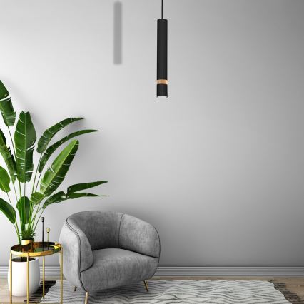 Chandelier on a string JOKER BLACK WOOD 1xGU10/8W/230V