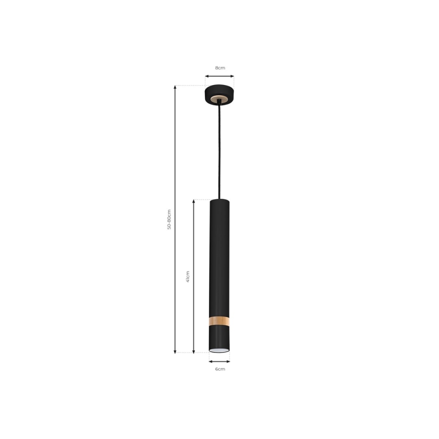 Chandelier on a string JOKER BLACK WOOD 1xGU10/8W/230V