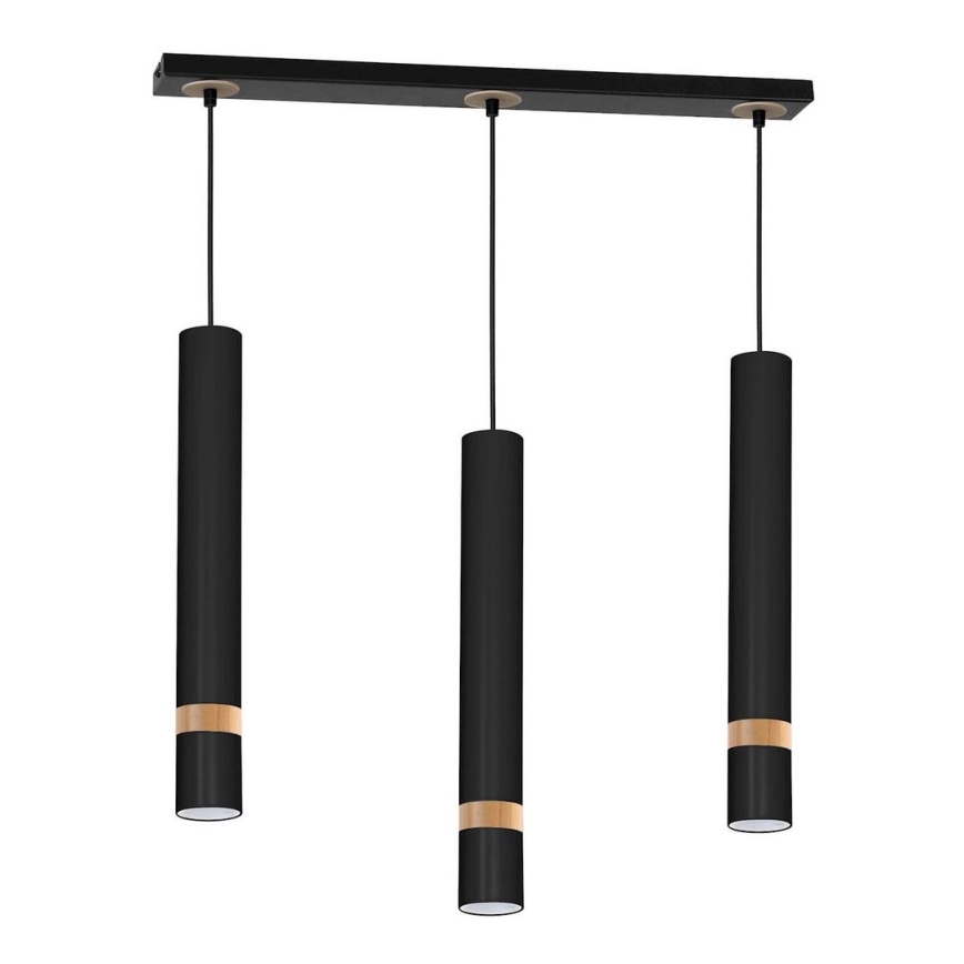 Chandelier on a string JOKER BLACK WOOD 3xGU10/8W/230V