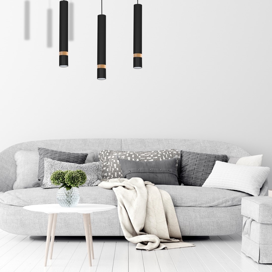 Chandelier on a string JOKER BLACK WOOD 3xGU10/8W/230V