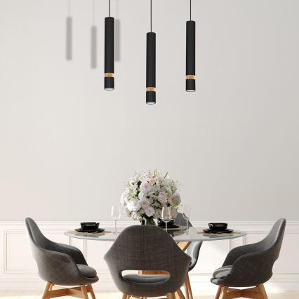 Chandelier on a string JOKER BLACK WOOD 3xGU10/8W/230V