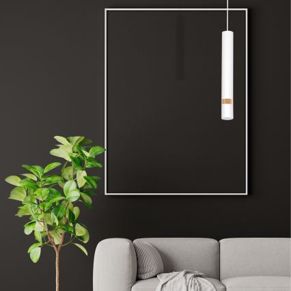 Chandelier on a string JOKER WHITE WOOD 1xGU10/8W/230V