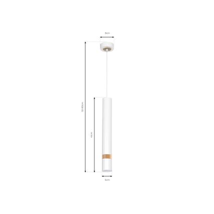 Chandelier on a string JOKER WHITE WOOD 1xGU10/8W/230V