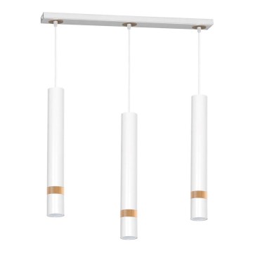 Chandelier on a string JOKER WHITE WOOD 3xGU10/8W/230V