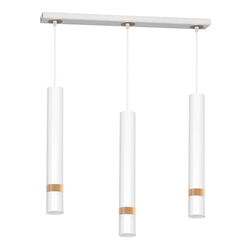Chandelier on a string JOKER WHITE WOOD 3xGU10/8W/230V