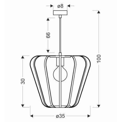 Chandelier on a string JONAS 1xE27/40W/230V